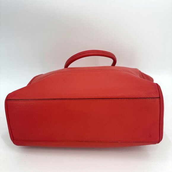 Coach Red Leather Large Tote Bag - Picture 8 of 9